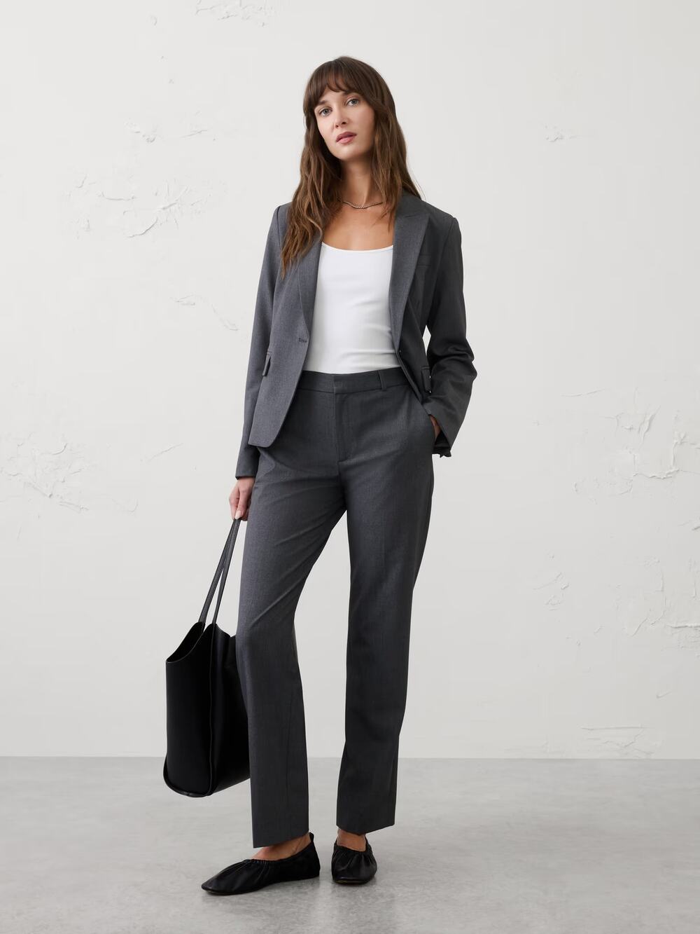 NWT Banana Republic Sculpted Stretch Single Breasted Blazer Gray Women's Size 4